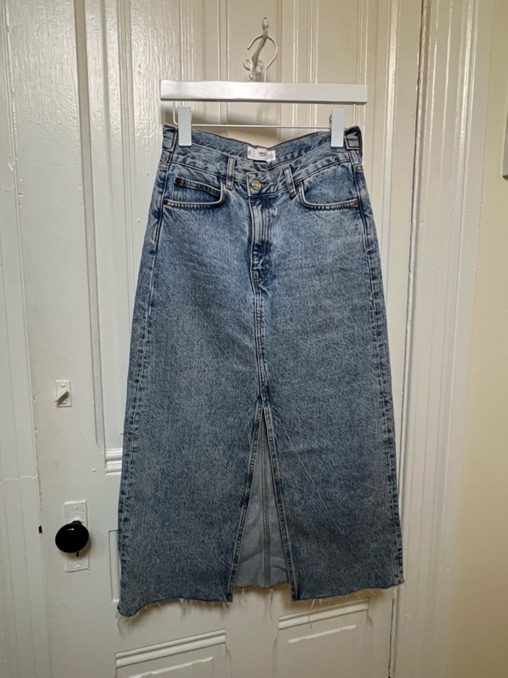 Mango Midi Denim Skirt with a split in the front